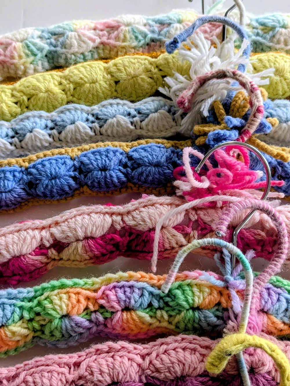 ✨ Rare Vintage Hand-Crocheted Hanger Set - Set of 12 ✨